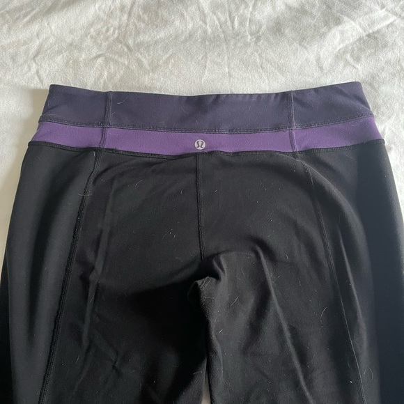 Lululemon flare pants size 10 with purple waistband - mid rise - Picture 2 of 4